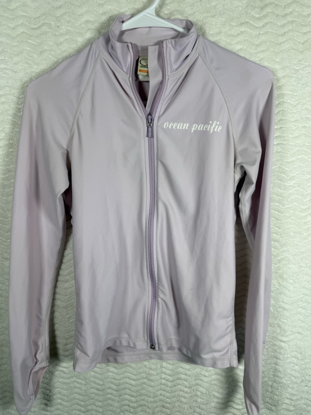 Ocean Pacific Lavender Zip-Up Rash Guard- Born in California